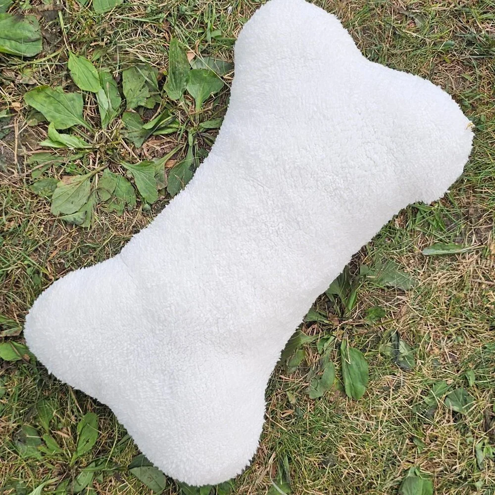 NEW Fleece Blanket + LARGE Bone Pillow Set | Baby Puppy Dog Toy | Photo Props